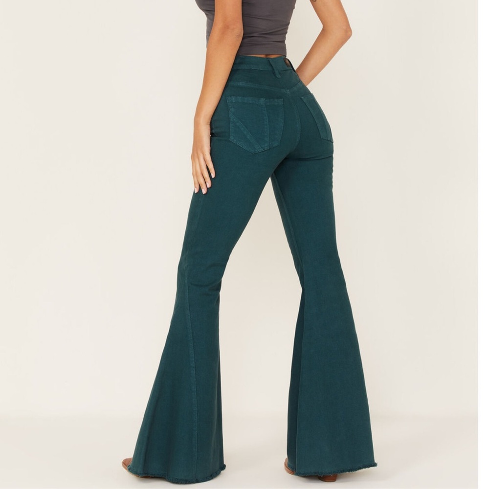 Shyanne High Rise Flare Jeans - Teal